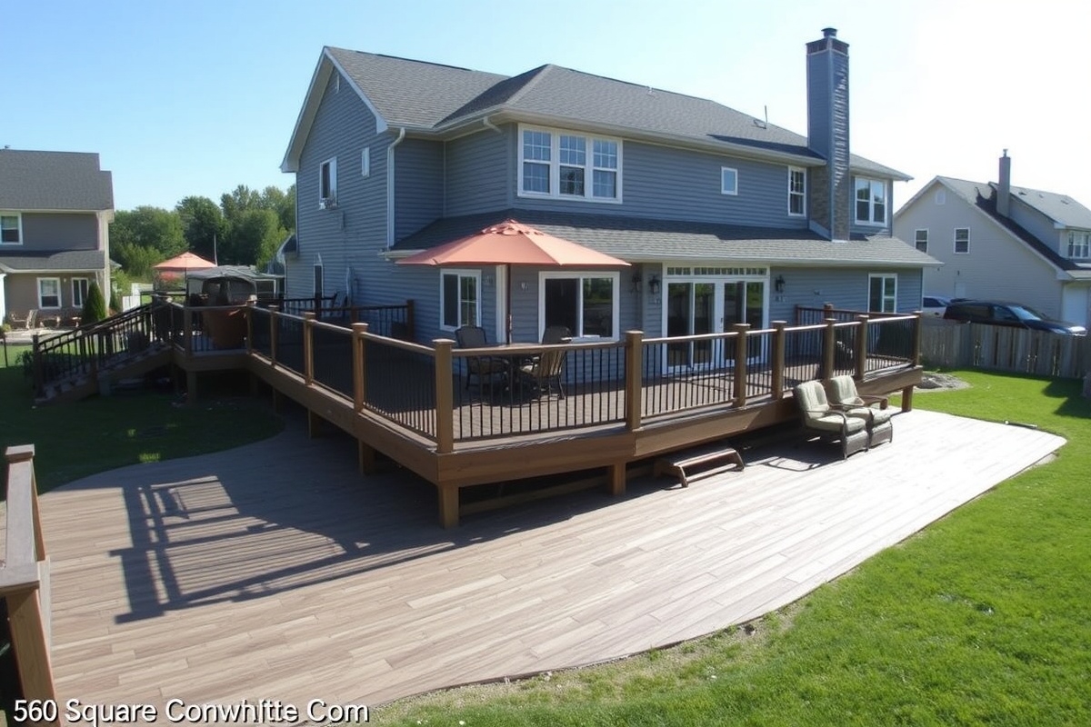 580 square foot of composite decking