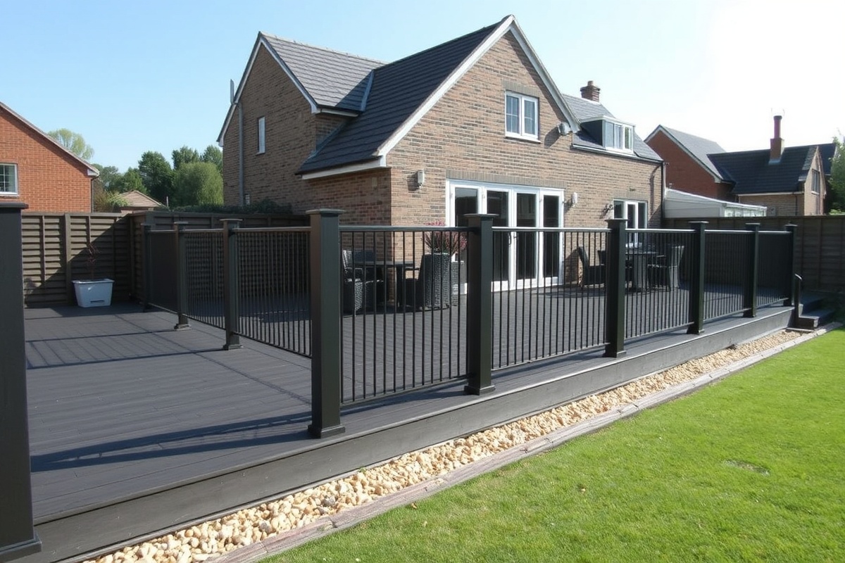 anthracite composite decking 4m